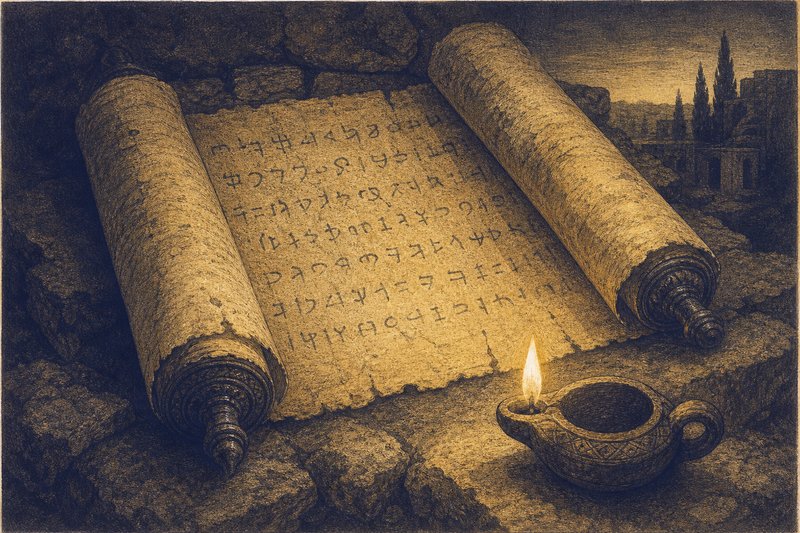 Manuscrito en escritura aramea sobre pergamino